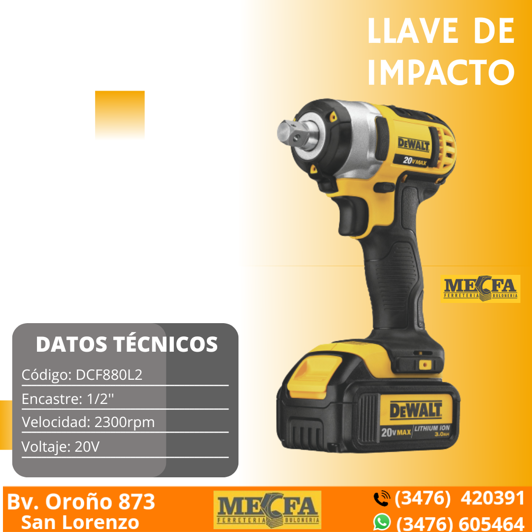 LLAVE DE IMPACTO ELECTRICA 1/2 DW292 468 Nm 